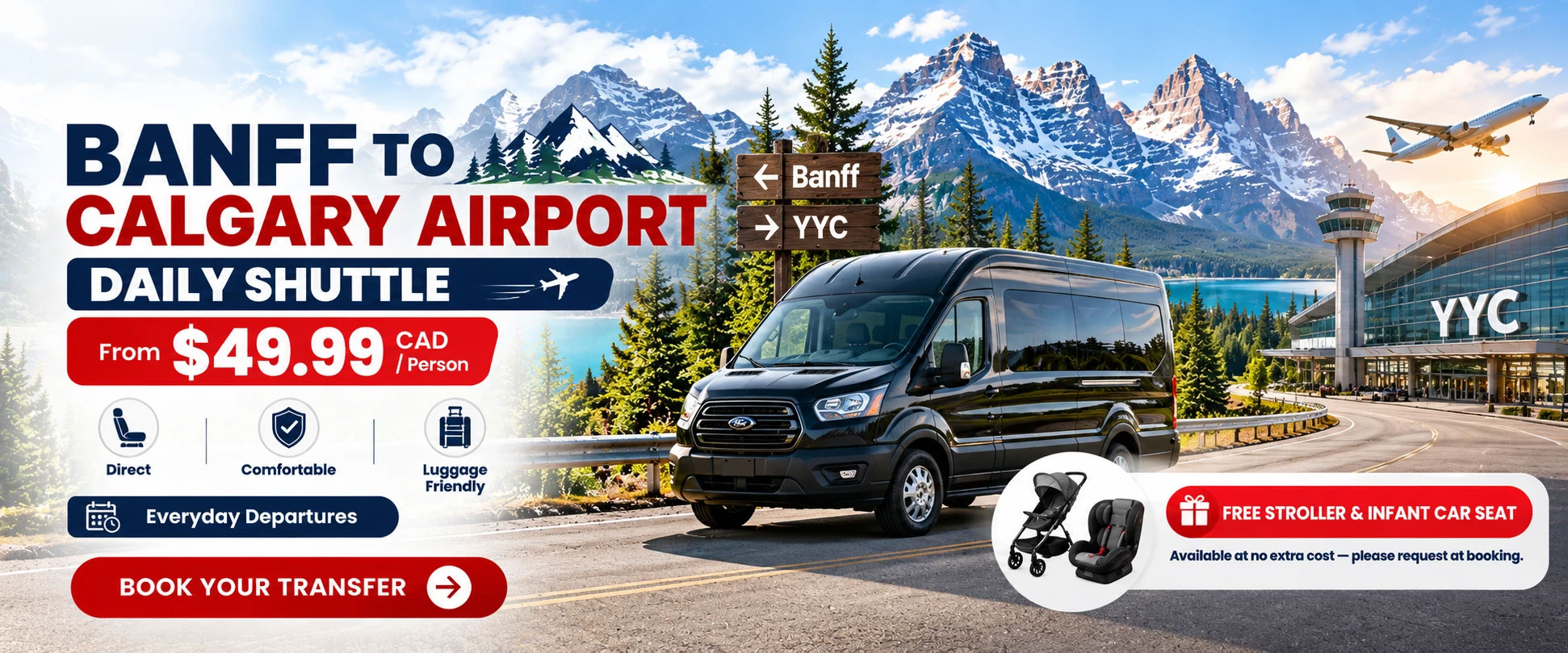 Banff to Calgary Airport Daily Shuttle
